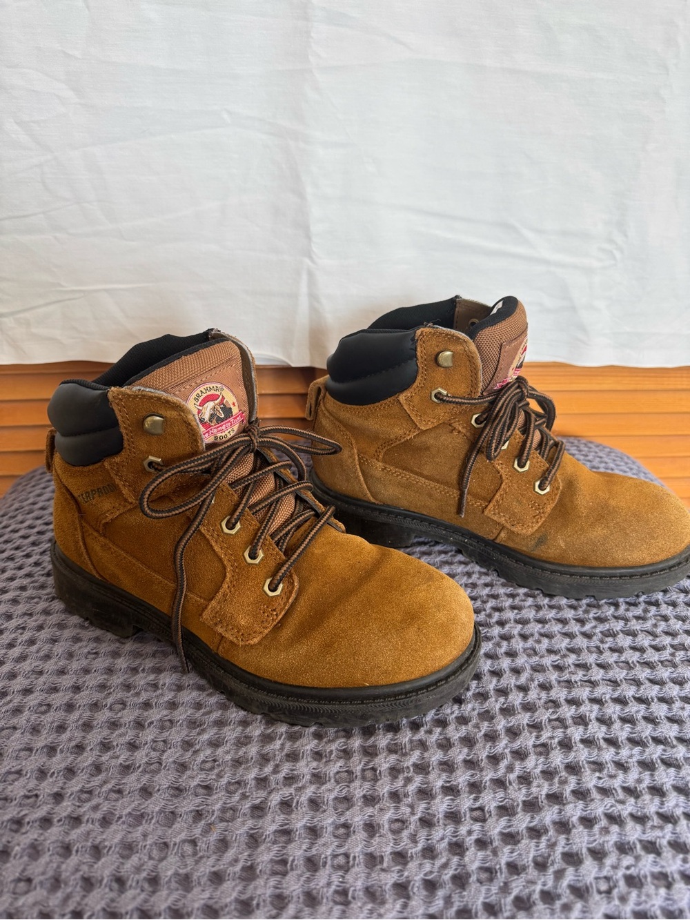 Men's Brown Suede Work Boots - Brahma